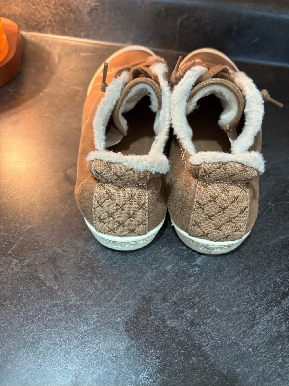 Skechers bobs Brown Faux-Fur Lined Casual Sneakers